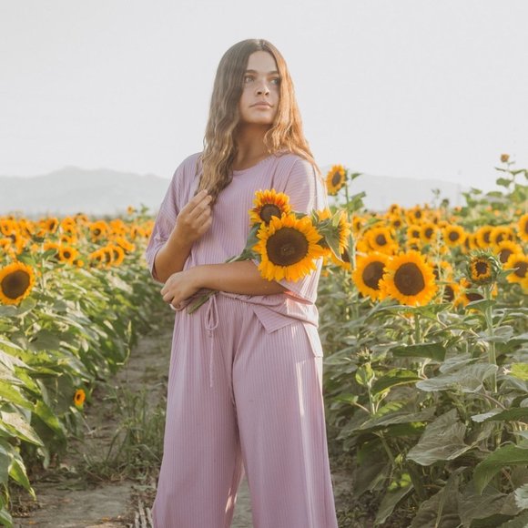 Piper & Scoot Ribbed Set in Violet - Picture 1 of 5